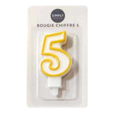 Bougie chiffre 5