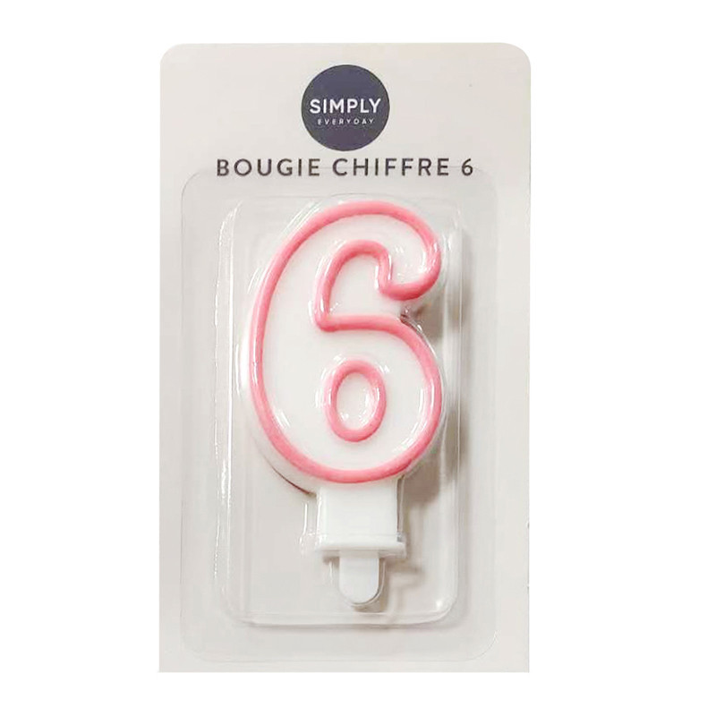 Bougie chiffre 6