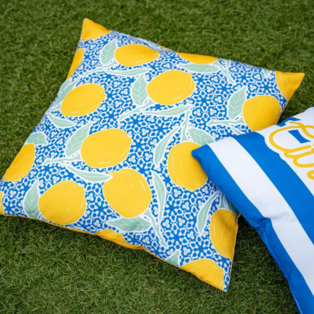 Coussin deperlant citrons 40x40