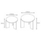 2 tables effet travertin / bois