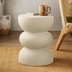 Table d'appoint boudins creme