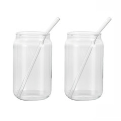 Set de 2 verres 540ml + paille