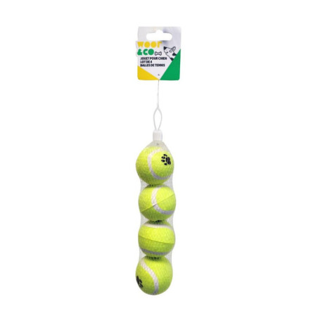 Balles de tennis x4 pour chien