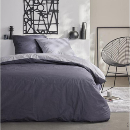 Parure 200x200 bicolore gris