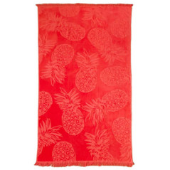 Drap plage velours jacquard uni