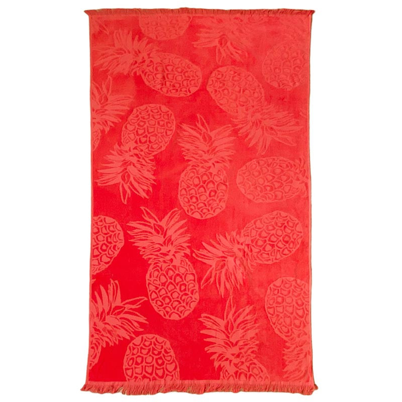 Drap plage velours jacquard uni