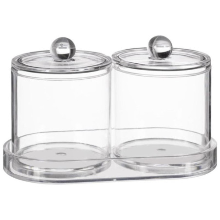 2 pots + plateau transparents