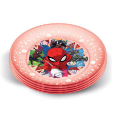 Assiette plast spiderman x4