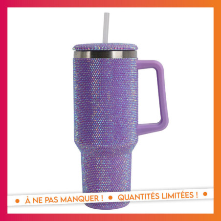 Gourde strass avec poignee 1.10l