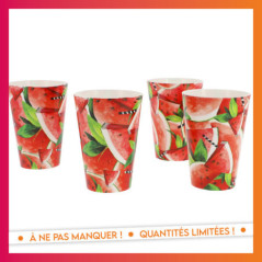 Pack 4 gobelets fruit pasteque