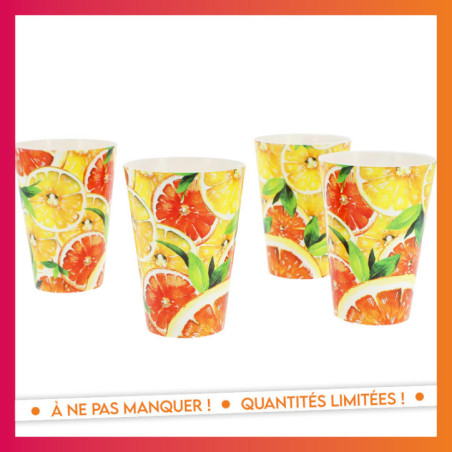 Pack 4 gobelets fruit orange