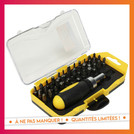 Set tournevis+embouts 37 pieces