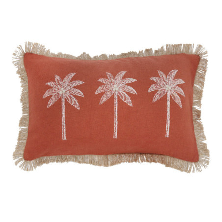 Coussin franges palmiers 50x30cm