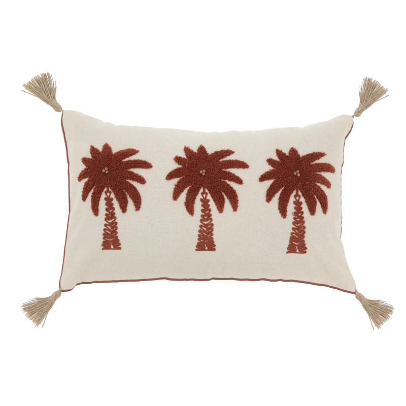 Coussin palmiers brodes 50x30cm