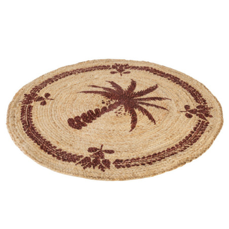 Tapis jute palmier d90cm