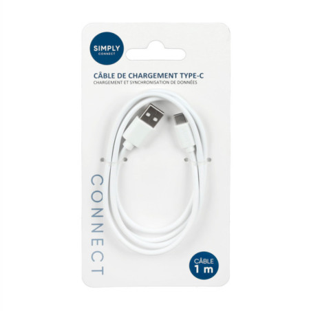Cable usb a to type c 1 m