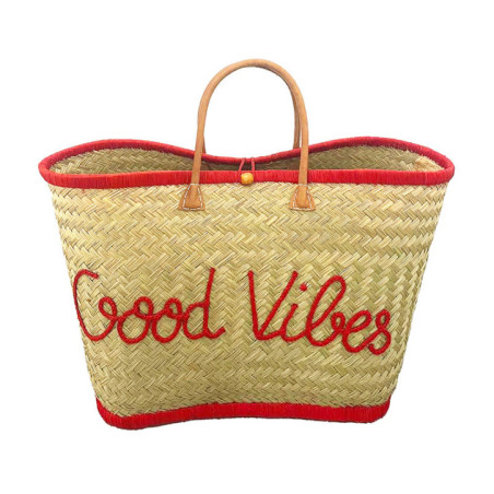 Panier de plage good vibes 30x56