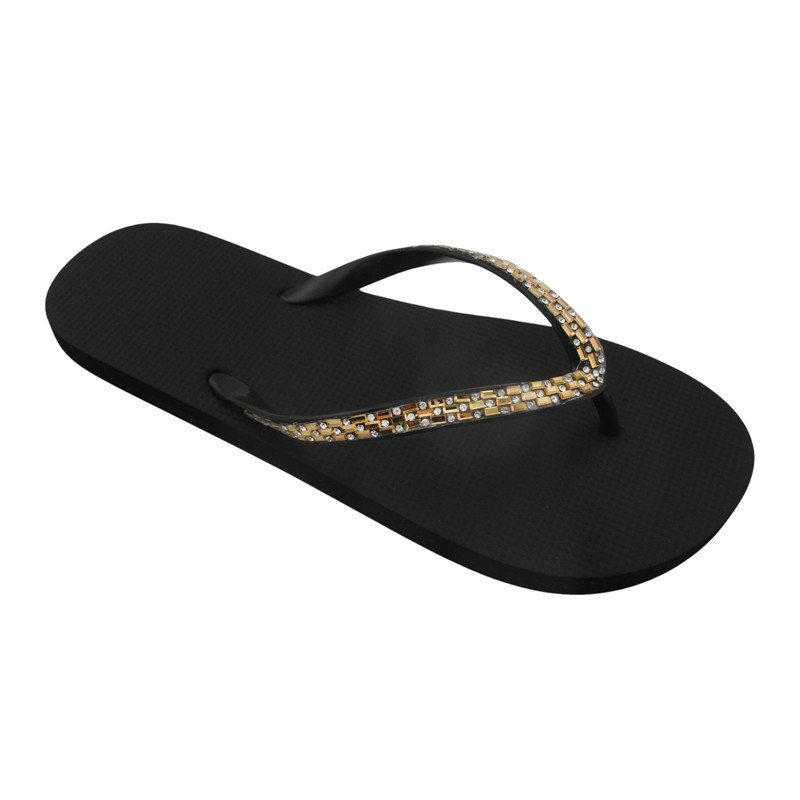 Tong uni laniere strass- noir
