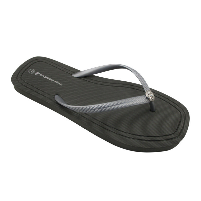 Tong carre avec bijou - silver