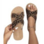 Sandale croisee leopard