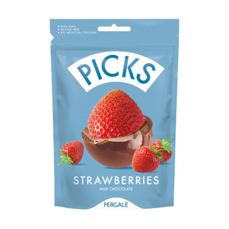 Fraise enrobee chocolat lait 90g